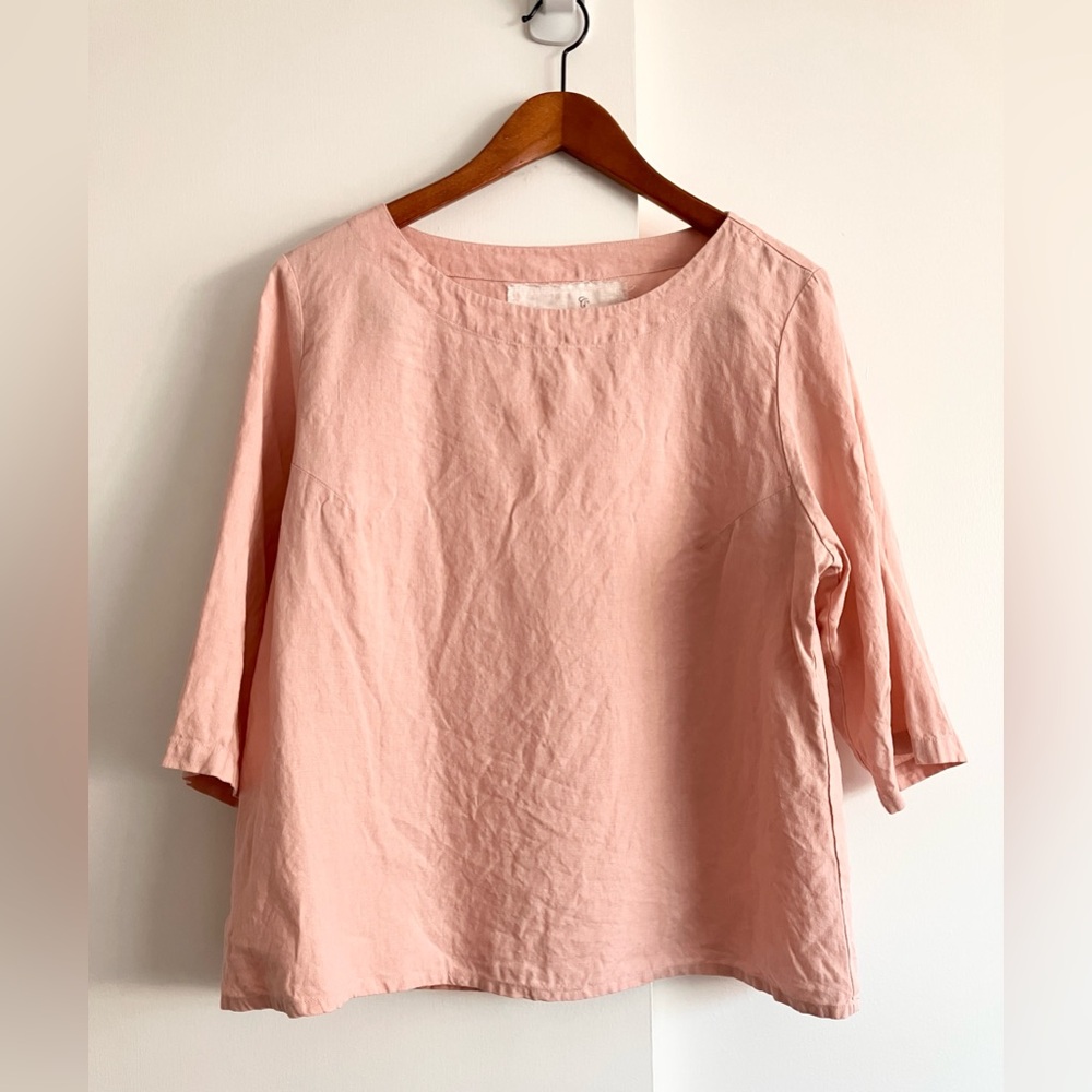 Not Perfect Linen boatneck top